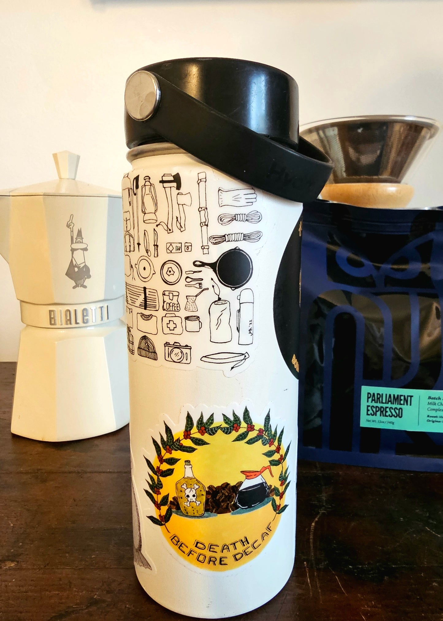 Death Before Decaf Sticker